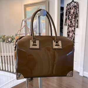 New Patent leather brown bag